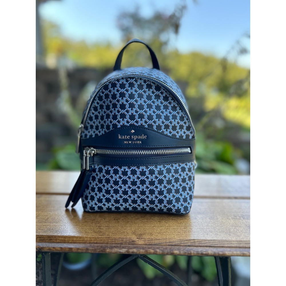 Kate Spade Spade Link Mini Convertible Backpack Crossbody Blue Multi Bag Purse